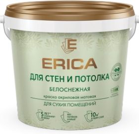 Краска акриловая Erica, интерьерная, 1.4 кг купить в СОМ