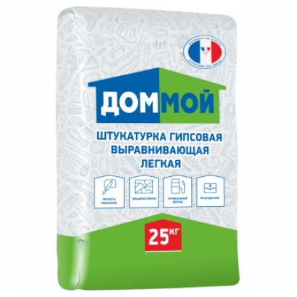 Штукатурка ВОЛМА ДОМ МОЙ гипсовая легкая, 25 кг купить в СОМ