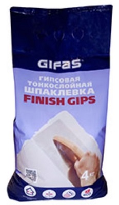 Шпатлевка гипсовая GIFAS Finish, Gips 4кг купить в СОМ