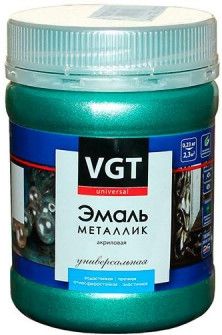 Эмаль акриловая VGT универсальная, металлик, изумруд, 0.23 кг купить в СОМ