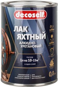 Лак алкидно-уретановый Pufas Decoself, яхтный, полуматовый, 0.8 л купить в СОМ