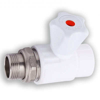 Кран шаровый d 20х1/2" со сгоном, прямой, полипропилен купить в СОМ