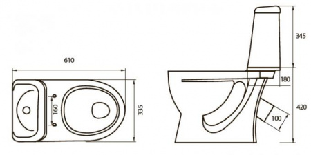Унитаз-компакт Санита Идеал Эконом белый, арматура, сиденье полипропилен купить в СОМ