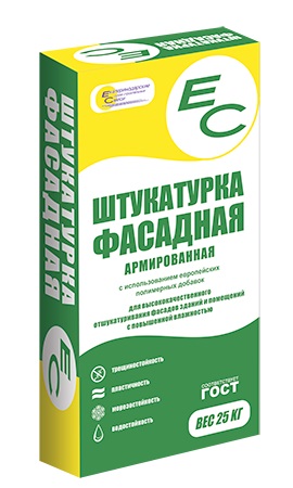 Штукатурка фасадная цементная серая ЕС, 25 кг купить в СОМ
