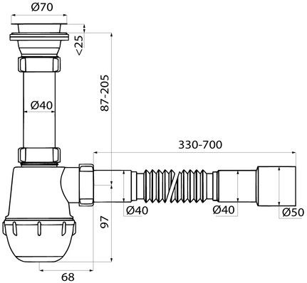 Сифон для мойки Iddis 900AVG0010VD 1 1/2"х40, с гофротрубой 40/50 купить в СОМ