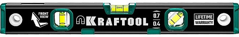 Уровень KRAFTOOL, магнитный, фрезерованный, 3 глазка, 400 мм купить в СОМ