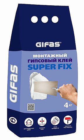 Клей гипсовый монтажный Gifas Super Fix, 4 кг купить в СОМ