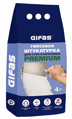 Штукатурка гипсовая Гифас Премиум, 4 кг купить в СОМ