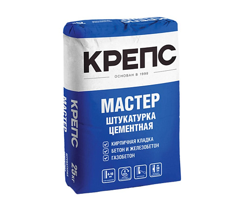 Штукатурка цементная КРЕПС МАСТЕР, 25 кг купить в СОМ