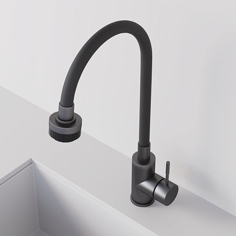 Смеситель для мойки Avrora Kitchen AV9001GM, латунь, оружейная сталь купить в СОМ