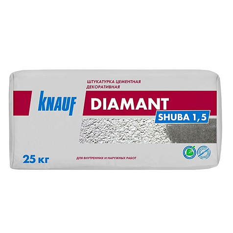 Штукатурка декоративная KNAUF DIAMANT, шуба 1.5 мм, белая, 25 кг купить в СОМ