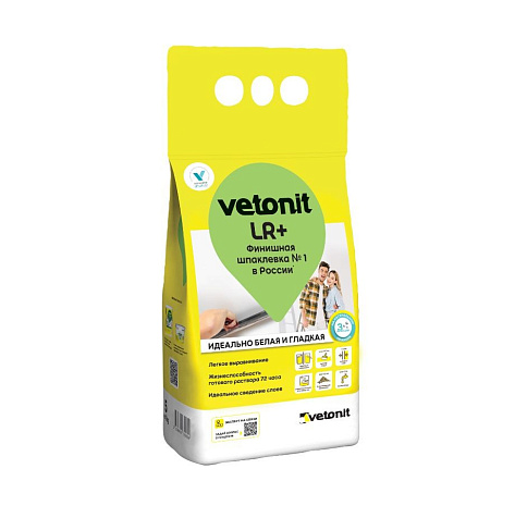 Шпатлевка полимерная Vetonit LR+, финишная, 5 кг купить в СОМ