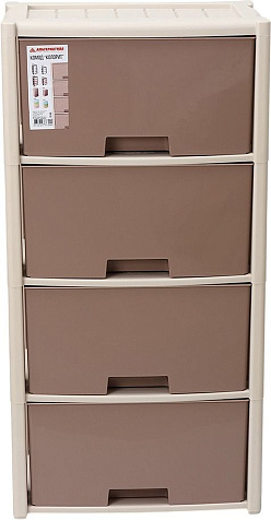 Комод 4 секции Колорит 47.5×30×94см бежевый купить в СОМ