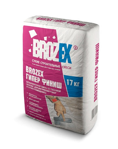 Шпаклевка гипсовая BROZEX Гипер Финиш, 17 кг купить в СОМ