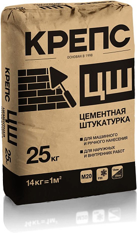 Штукатурка цементная Крепс ЦШ, 25 кг купить в СОМ