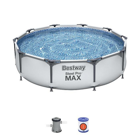 Бассейн каркасный Bestway 56408 305х76см + фильтр-насос Power Steel купить в СОМ