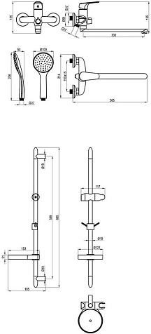 Смеситель для ванны Lemark LM7305C, латунь, душевая стойка купить в СОМ