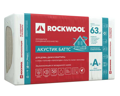 Плита минеральная Rockwool Акустик Баттс ПРО, 1000х600х27 мм, 12 шт, 0.194 м3 купить в СОМ