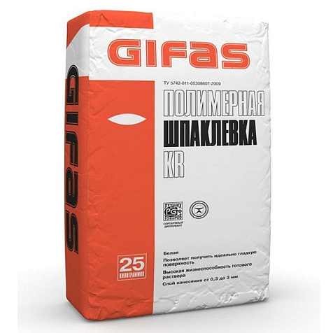 Шпатлевка полимерная Gifas KR, 25 кг купить в СОМ