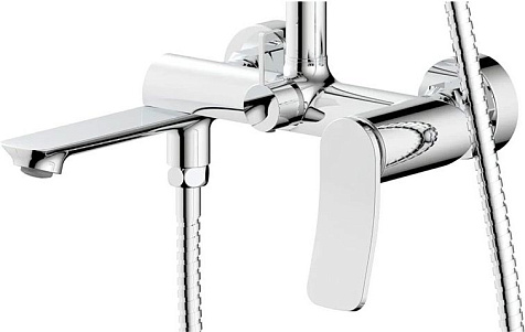 Система душевая Azario Escaro AZ-K2374GR, смеситель, тропический душ, серый графит купить в СОМ