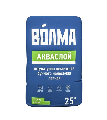 Штукатурка цементная ВОЛМА Акваслой, 25 кг купить в СОМ