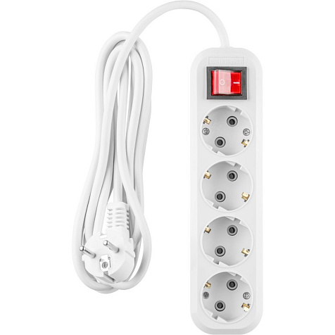 Удлинитель ОНЛАЙТ  OPE-S-04-300-ESC-3x1  4 гн, 3 м, СЗ, с выключ, 16А IP20 белый купить в СОМ