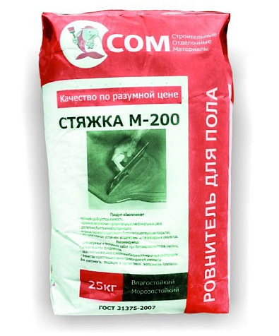 Стяжка цементная базовая СОМ, 25кг купить в СОМ