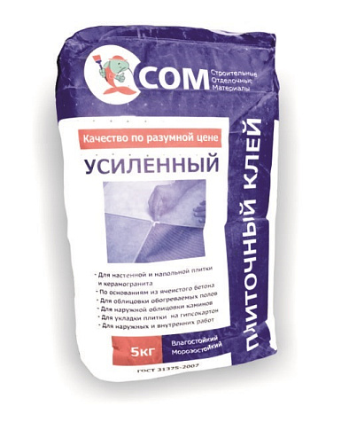 Клей для плитки СОМ усиленный, 5 кг купить в СОМ