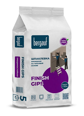 Шпаклевка гипсовая Bergauf Finish Gips, 5 кг купить в СОМ