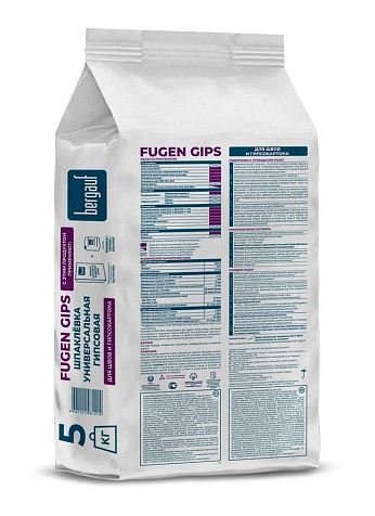 Шпатлевка гипсовая Bergauf Fugen Gips, универсальная, 5 кг купить в СОМ