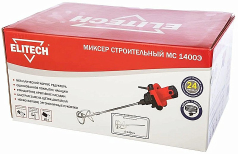 Миксер строительный Elitech МС 1400/Э, 1400Вт, патрон М14 купить в СОМ