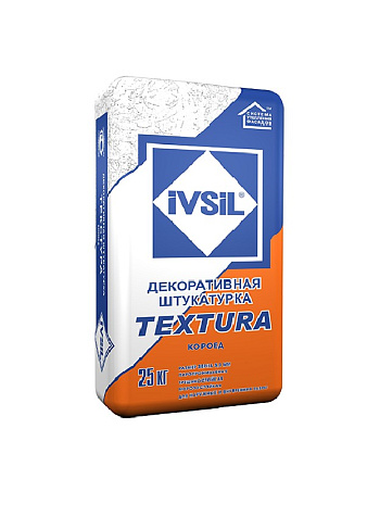 Штукатурка IVSIL TEXTURA Короед, 2.5 мм, серый, 25кг купить в СОМ