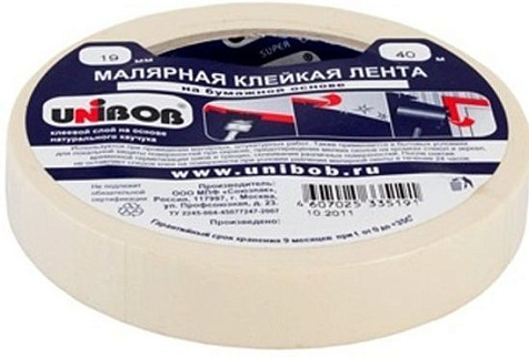 Лента малярная Unibob, 19 мм х 40 м купить в СОМ