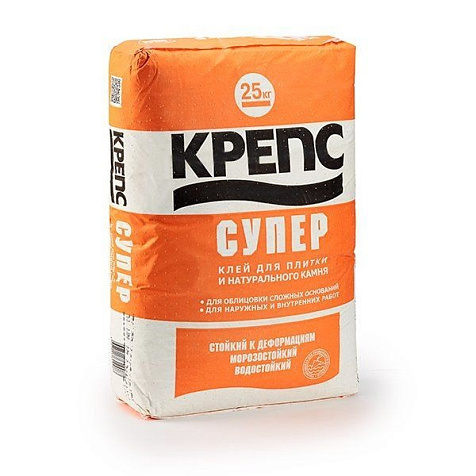 Клей для плитки Крепс Супер усиленный , 25 кг купить в СОМ