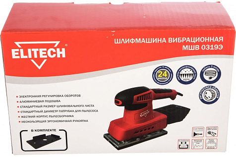 Машина шлифовальная вибрационная Elitech МШВ 0319Э, пылесборник купить в СОМ