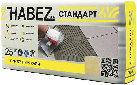 Клей для плитки HABEZ СТАНДАРТ, 25 кг купить в СОМ