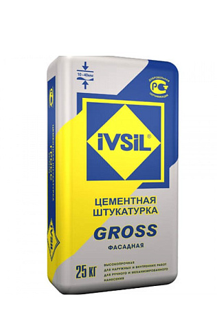 Штукатурка фасадная IVSIL GROSS, 25 кг купить в СОМ