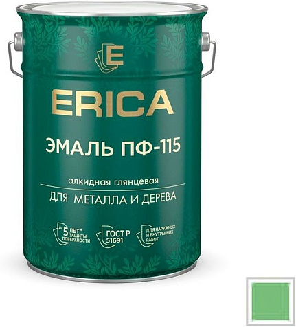 Эмаль ПФ-115 Erica, салатная, 5.5 кг купить в СОМ