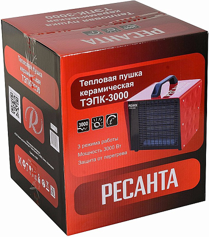 Пушка тепловая РЕСАНТА ТЭПК-3000, керамика, 3000 Вт купить в СОМ
