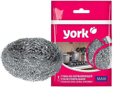 Губка спиральная стальная Макси 1шт York купить в СОМ