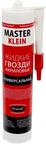 Клей монтажный акриловый Master Klein, универсальный, белый, 310мл купить в СОМ