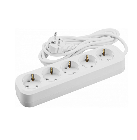 Удлинитель ОНЛАЙТ OPE-S-05-300-E-3x1  5 гн, 3 м, СЗ, 16А IP20 белый купить в СОМ
