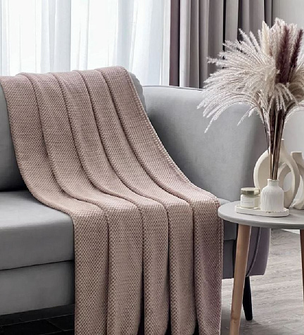 Плед Home Jalon Соты 200х220 бежевый купить в СОМ