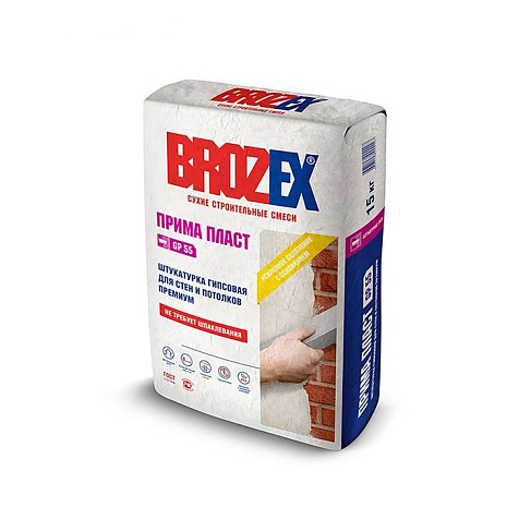 Штукатурка гипсовая Brozex Прима Пласт GP55, 15 кг купить в СОМ
