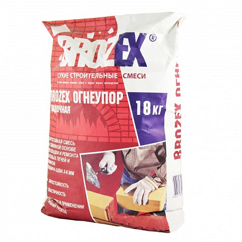 Смесь монтажная Brozex огнеупорная, 18 кг купить в СОМ