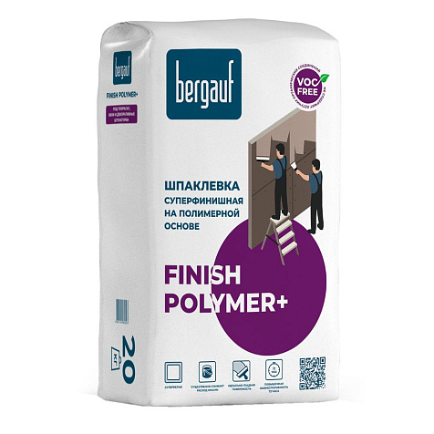 Шпатлевка полимерная Bergauf Finish Polymer+, белая, 20 кг купить в СОМ