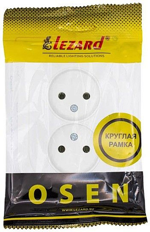Механизм розетки  LEZARD OSEN Осень 2 гнезда, без заземления,  круглая, белая купить в СОМ