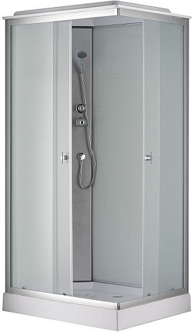 Кабина душевая Loranto CS-5180-13L F, 100 х80 х215 см, поддон 13 см, белое стекло купить в СОМ