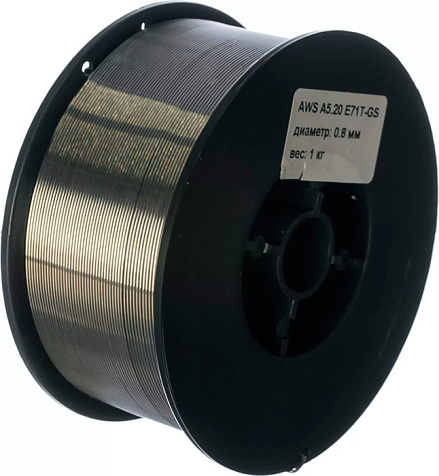 Проволока E71T-GS порошковая, самозащитная, d 0.8мм, 0.9кг купить в СОМ