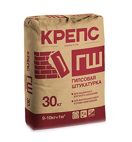 Штукатурка гипсовая Крепс ГШ, 30 кг купить в СОМ